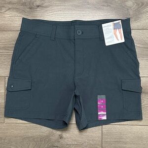 Eddie Bauer Cargo Pockets High Rise Hiking Casual Stretch Shorts Gray Size 16